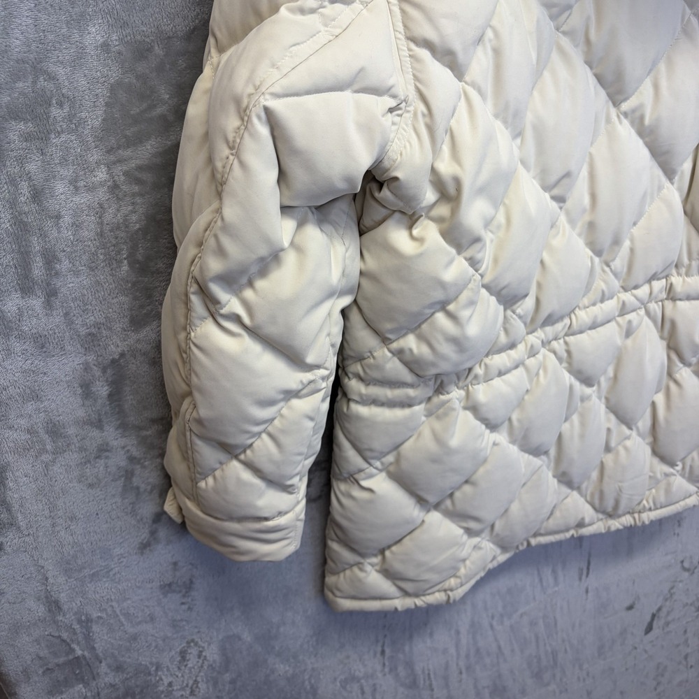 Lauren Ralph Lauren Size S Womens Down Puffer Coat Jacket White Fur Trim Hood - Picture 12 of 16
